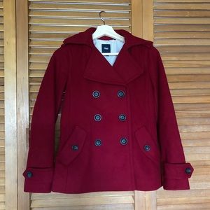 Gap Red Wool Peacoat EUC
